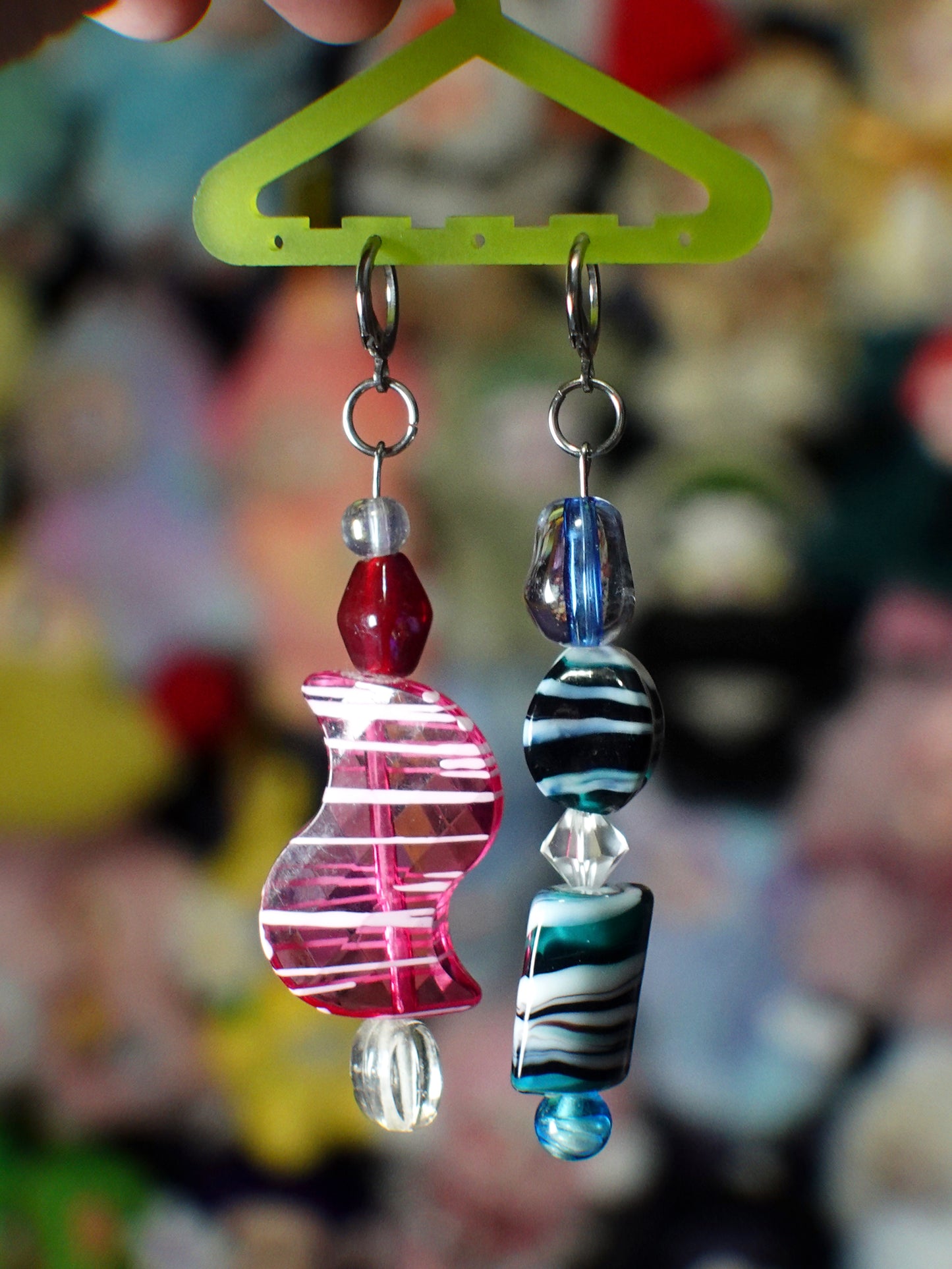 striped candy earrings