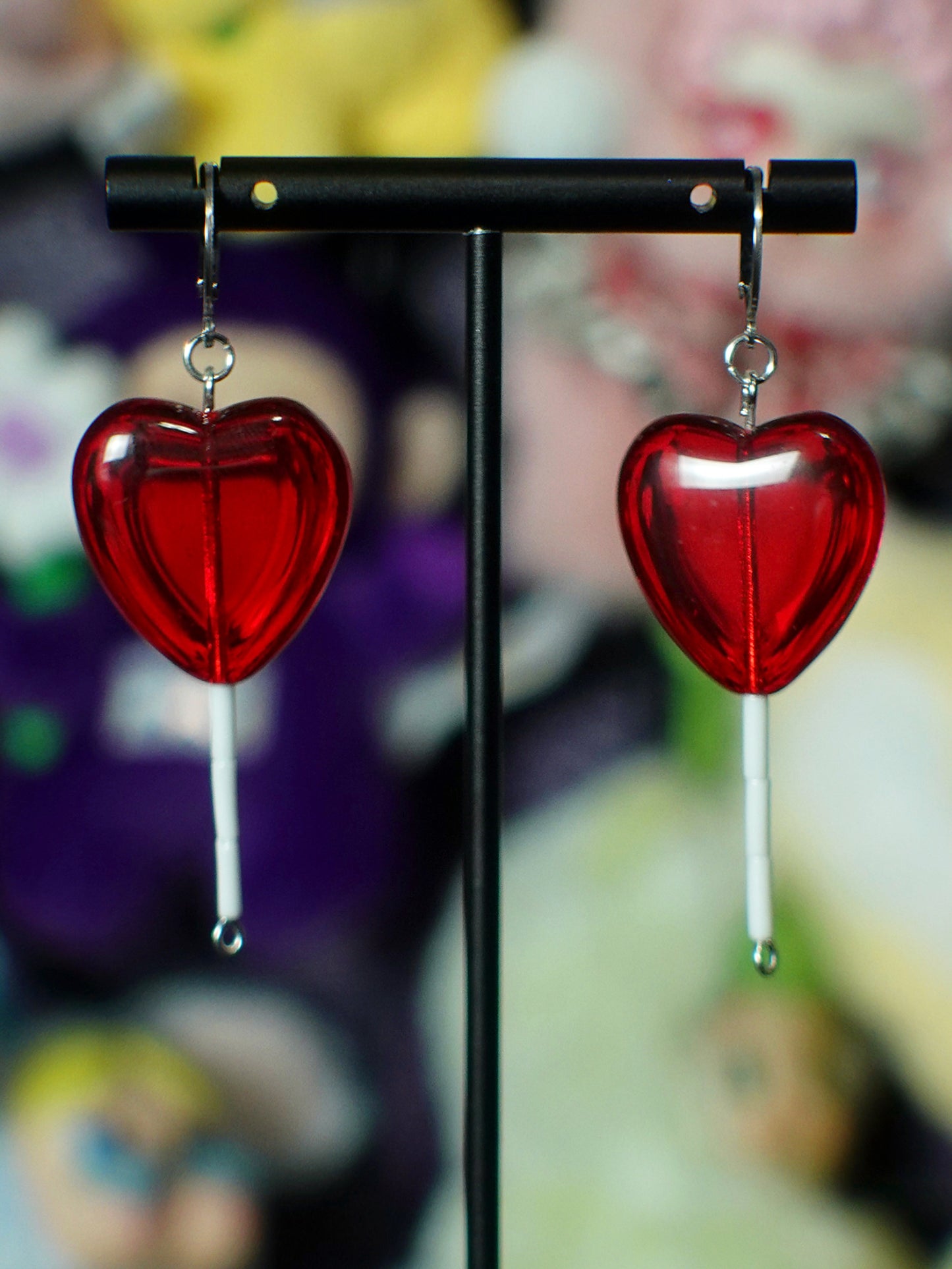 heart lollipop earrings