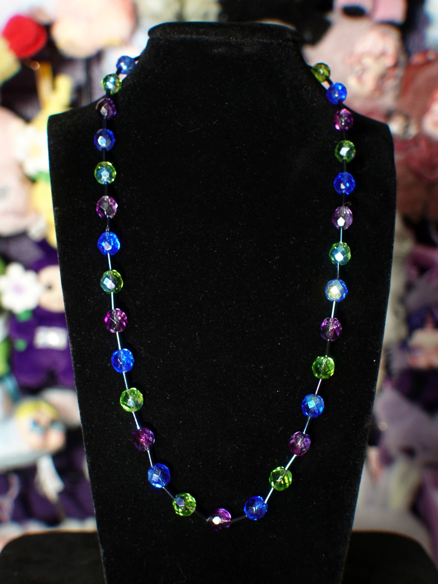 green blue n purple sparkle necklace