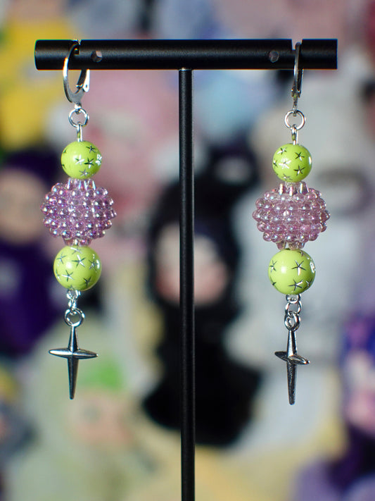 grape comet earrings