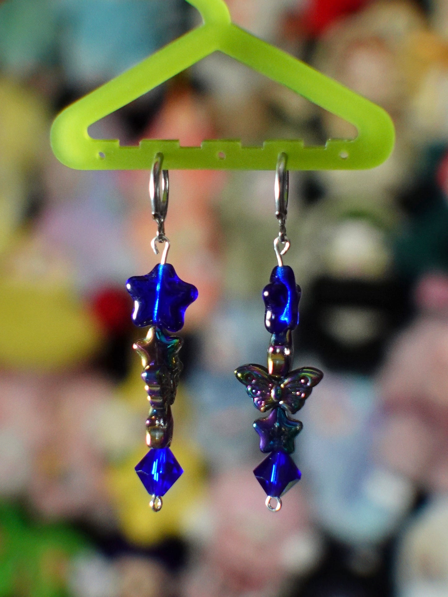 midnight butterfly earrings