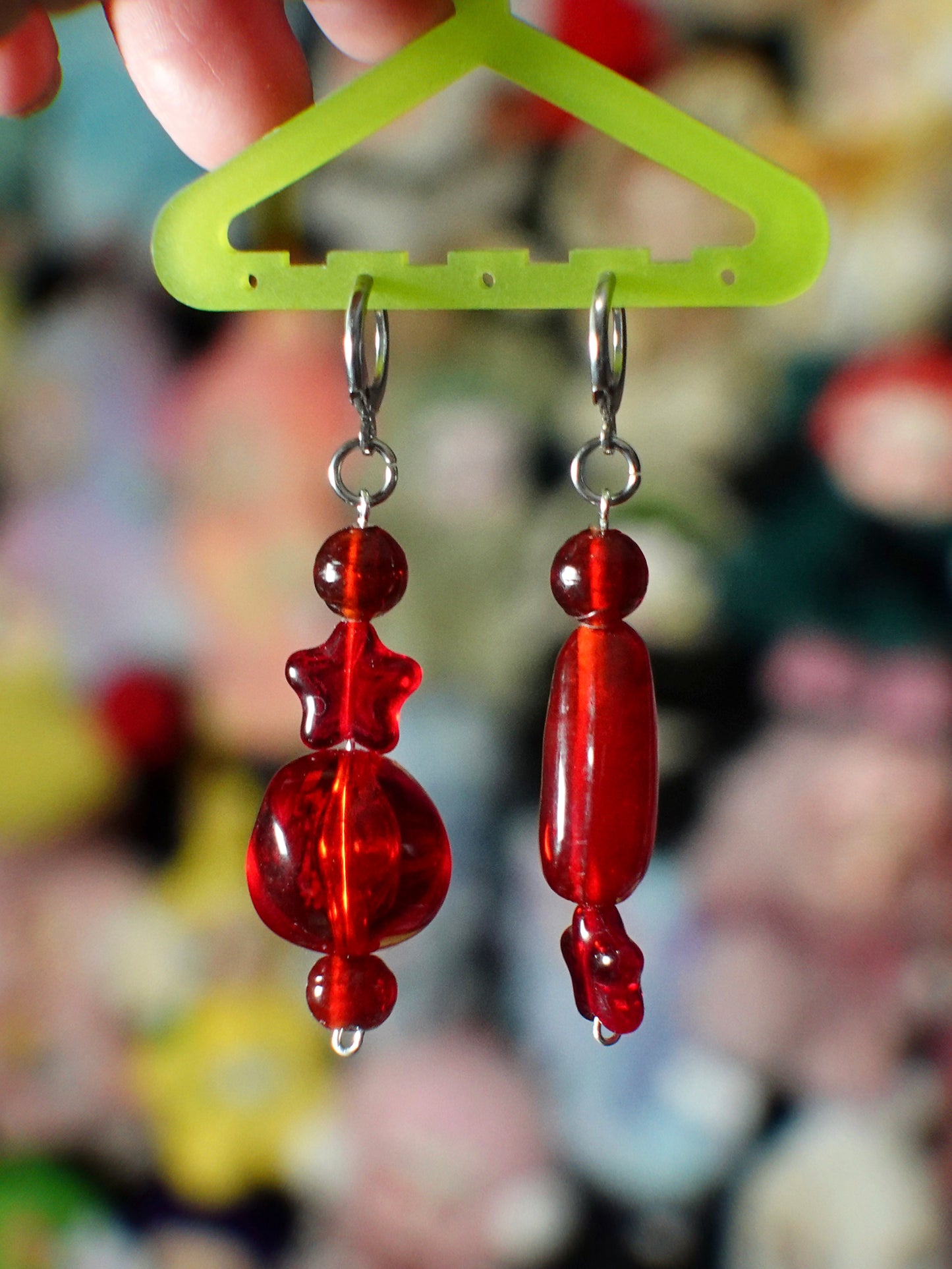 red jelly earrings