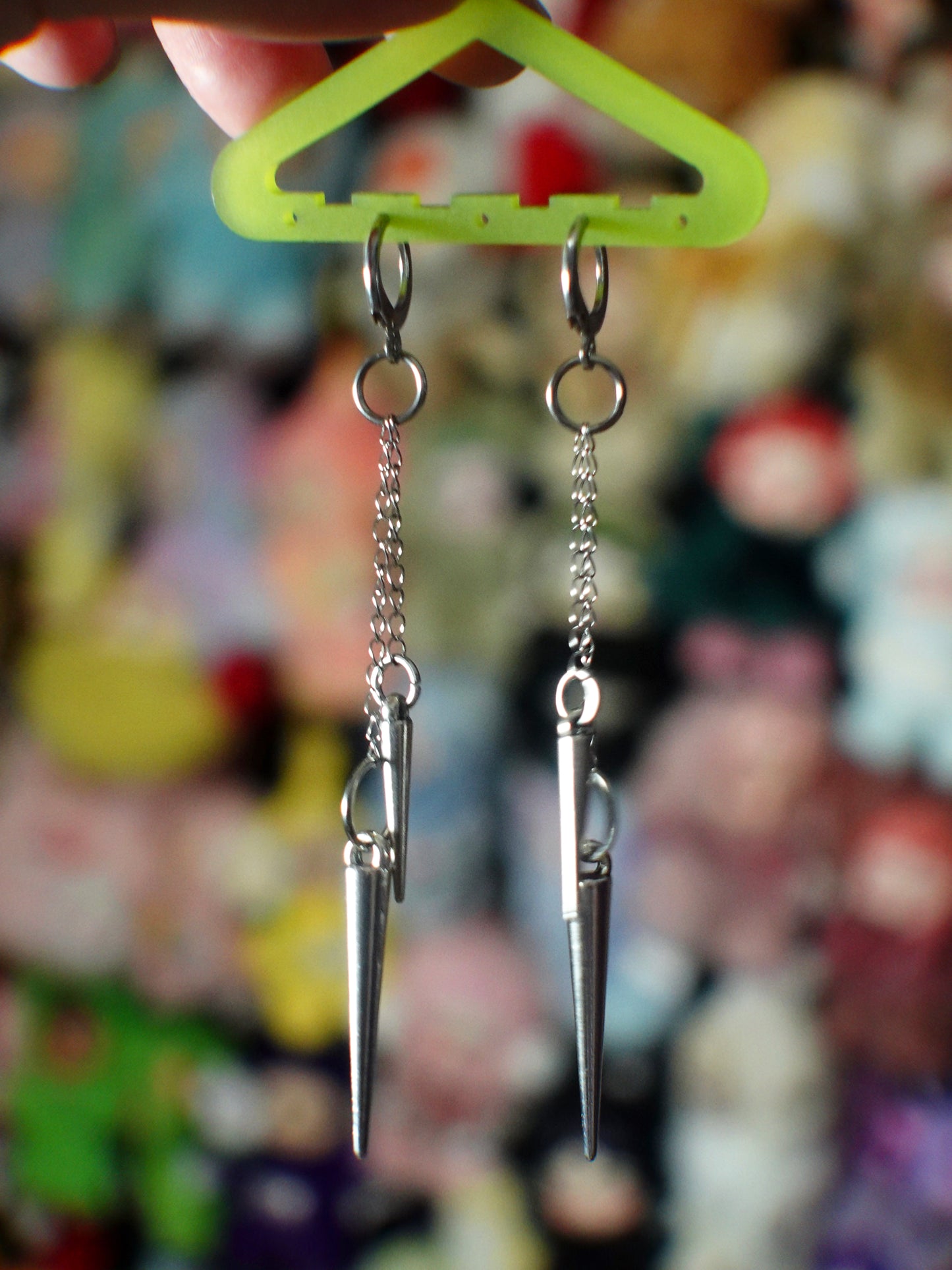 dangly duo spike earrings