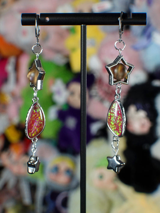 flaming star earrings