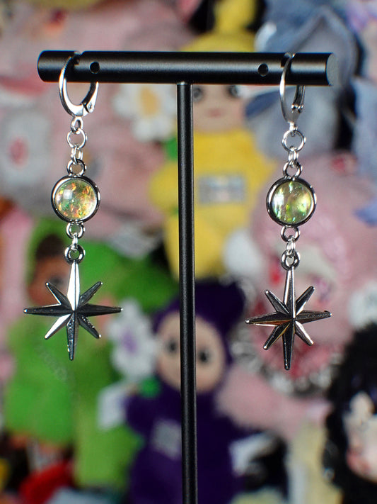 opal star earrings