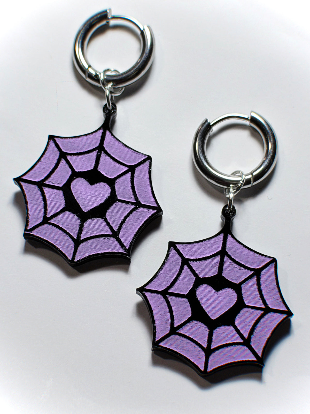 heart web earrings