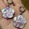 mystery mother of pearl flower earrings