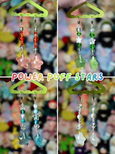 power puff stars earrings
