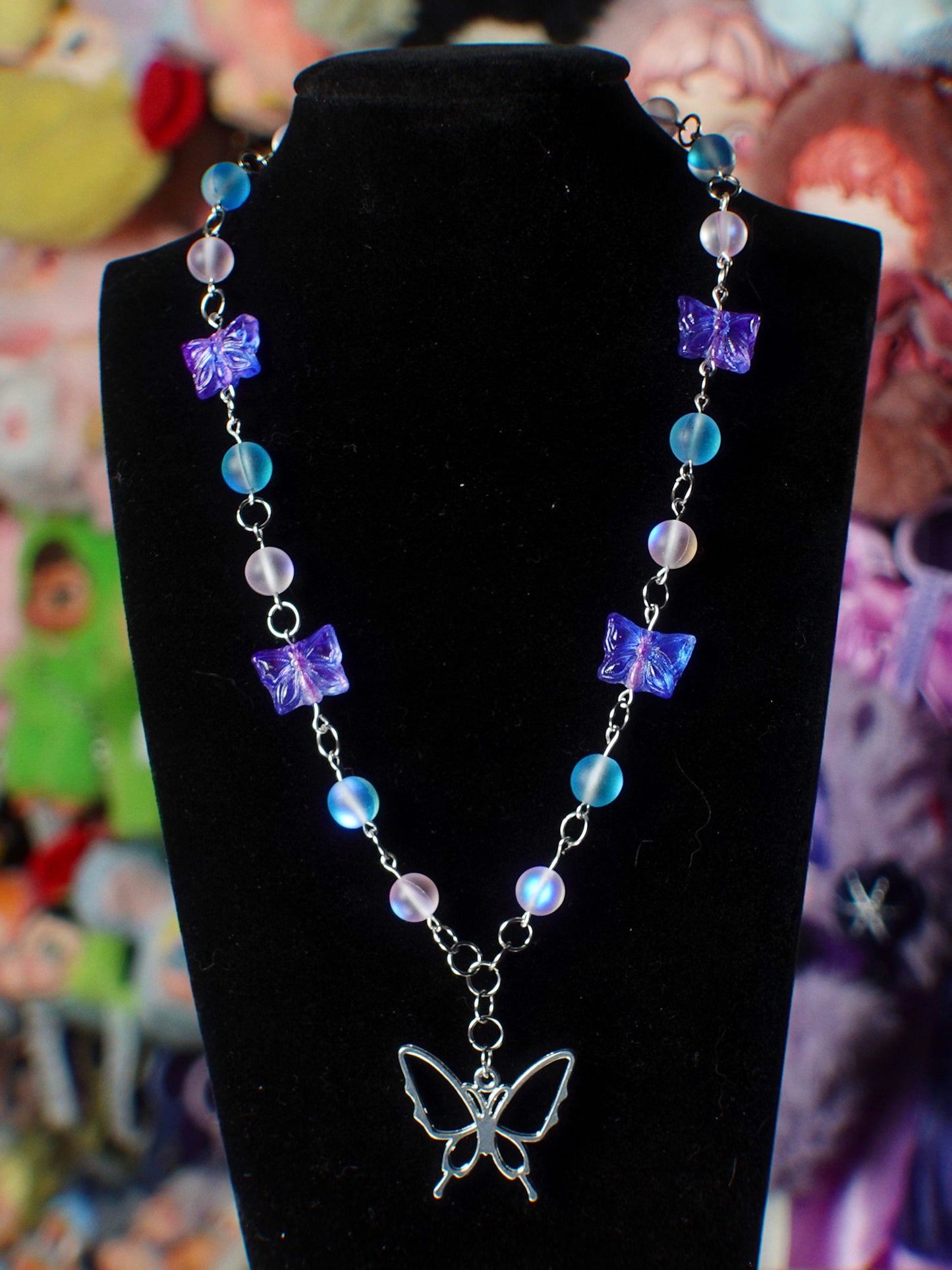 periwinkle flutter necklace