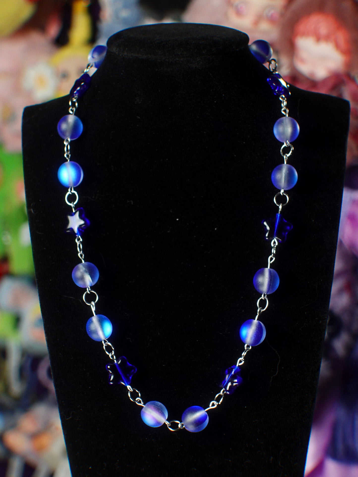 navy orbit necklace