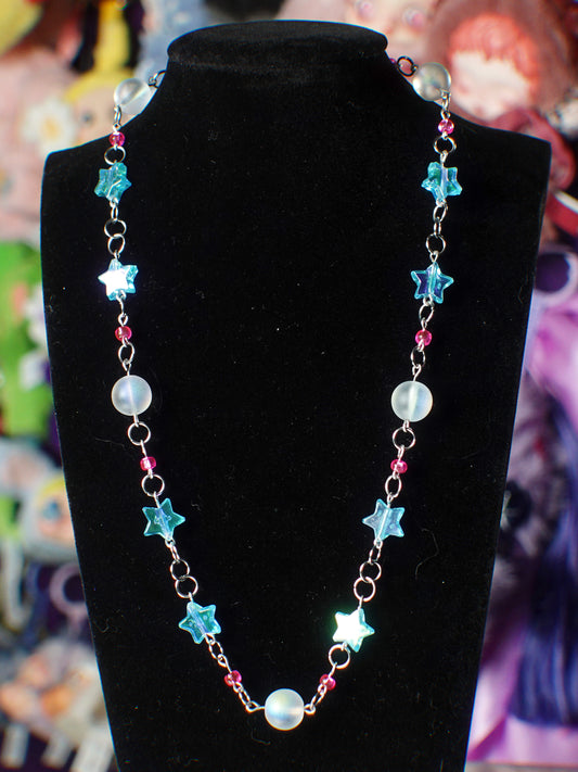 cotton candy supernova necklace