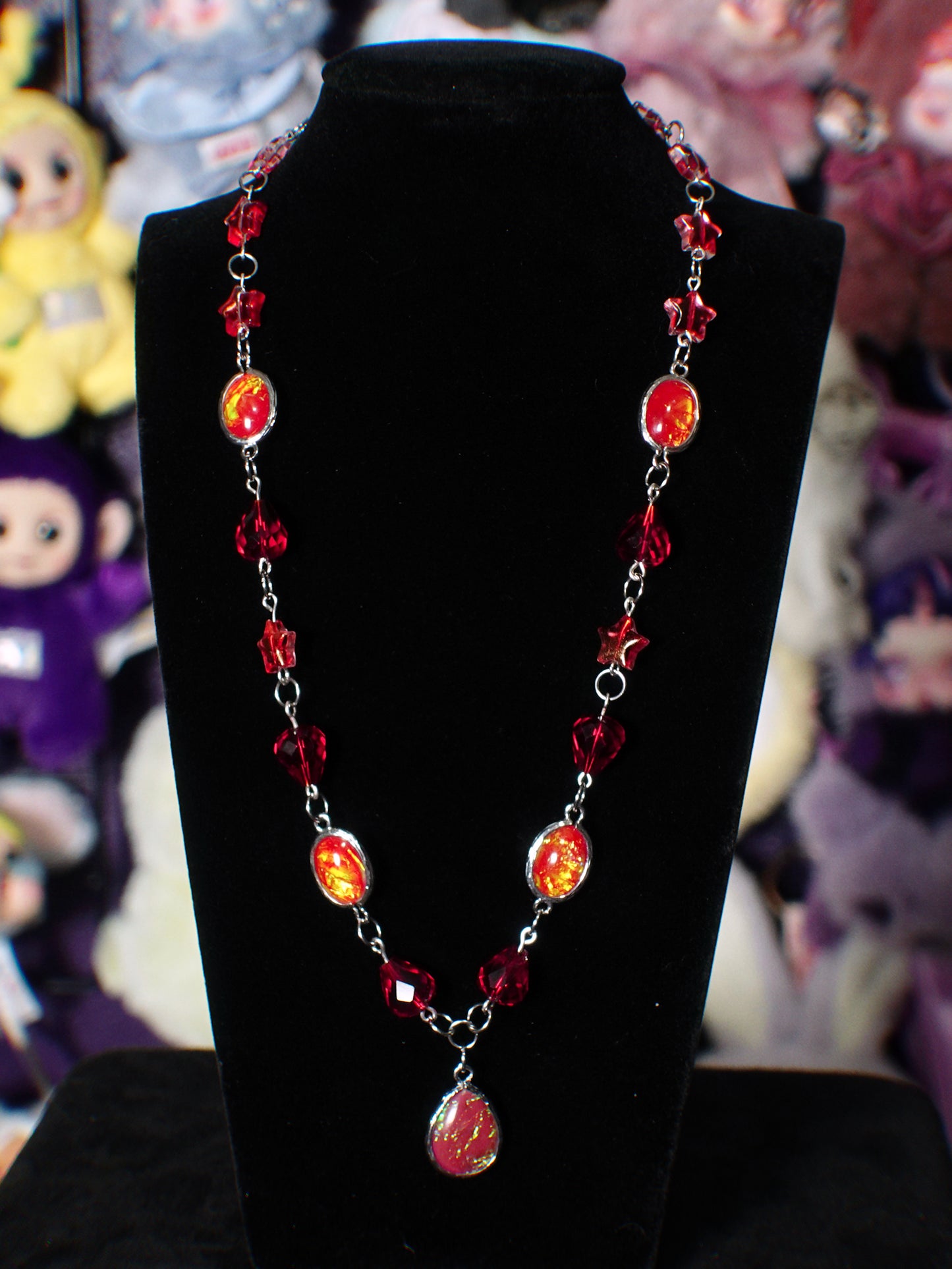 starry fire opal necklace