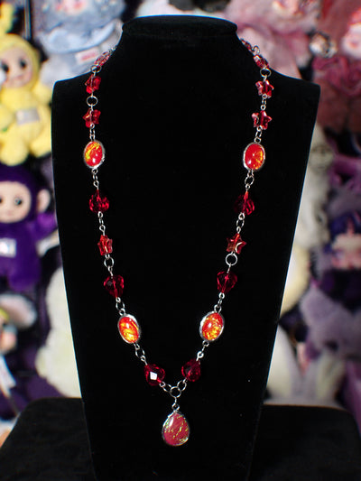 starry fire opal necklace