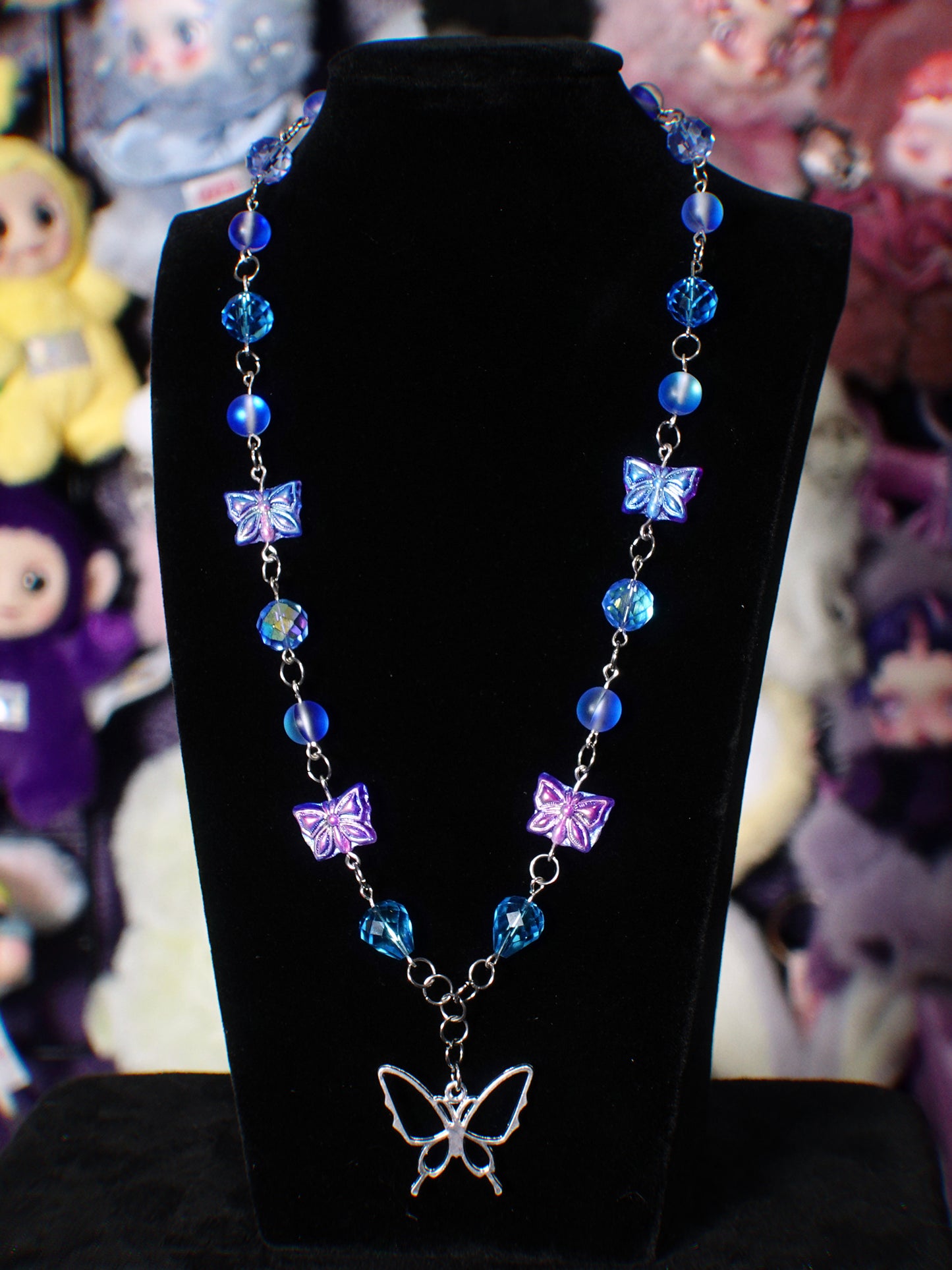blue butterfly necklace