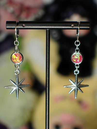 opal star earrings (TWO COLORS)