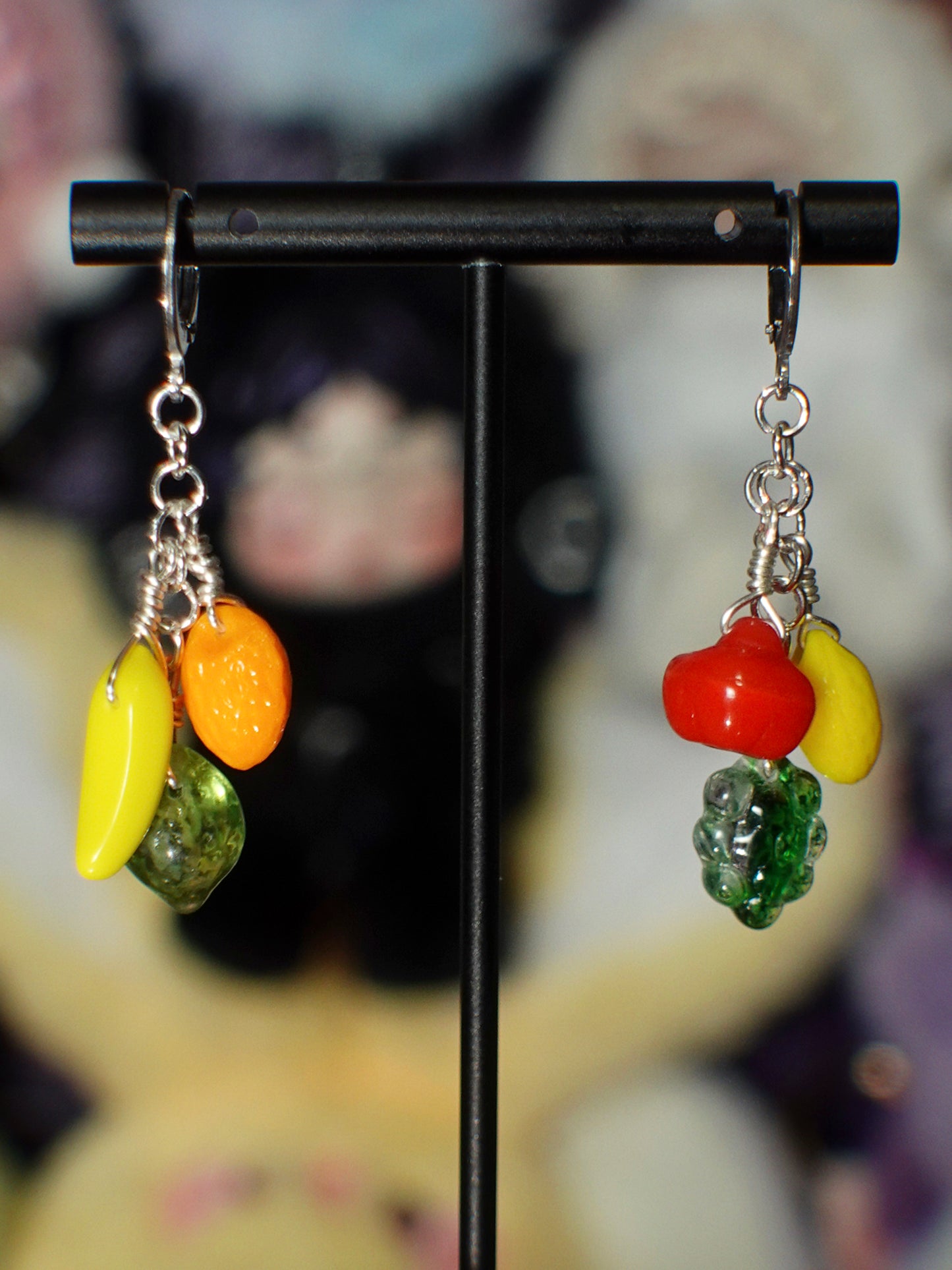 fruit salad earrings