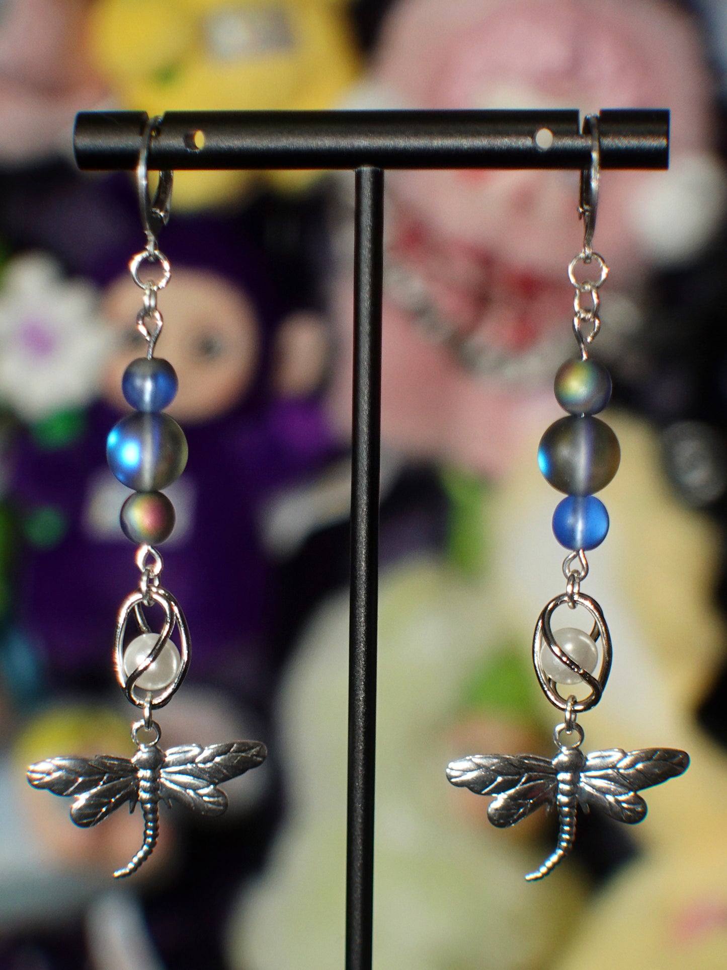 orbiting dragonfly earrings