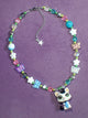 black n white kitty necklace