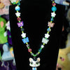 black n white kitty necklace