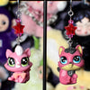 littlest pet shop earrings (pink/blue/purple)