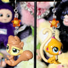 littlest pet shop earrings (yellow/orange)
