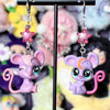 littlest pet shop earrings (pink/blue/purple)