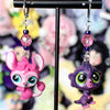 littlest pet shop earrings (pink/blue/purple)