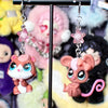 littlest pet shop earrings (pink/blue/purple)