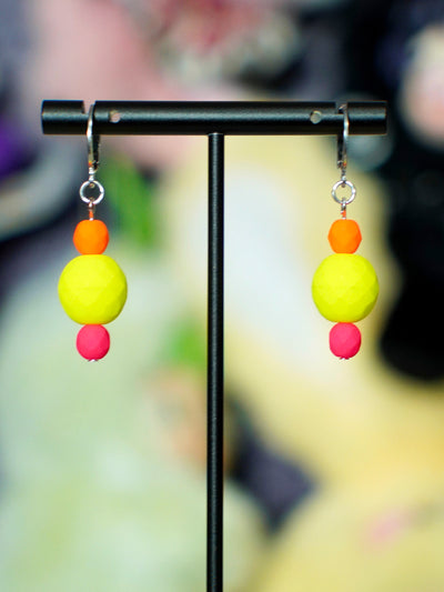 neon orb earrings