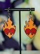 flaming heart earrings
