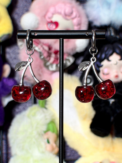 sparkling cherry earrings